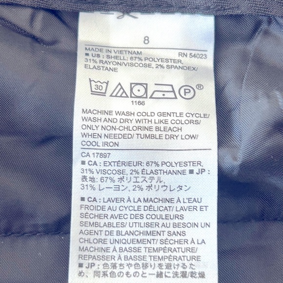 NWT Banana Republic Logan Mid Rise In Blue Gray Windowpane Trouser Size 8 - Picture 10 of 12